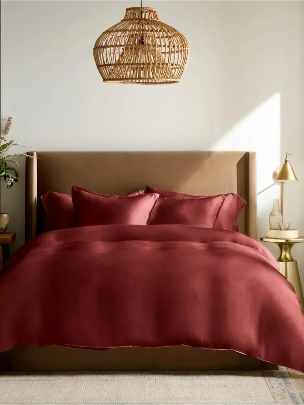 NEW Quince Organic Bamboo Duvet Cover Set, King/Cal King, Burgundy